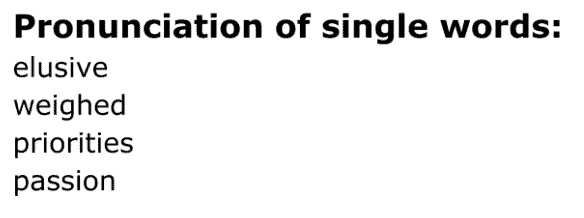 pronunciation exercise