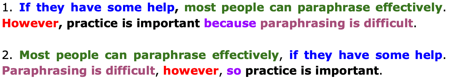 paraphrasing-examples-word-order paraphrasing examples when changing the order of words
