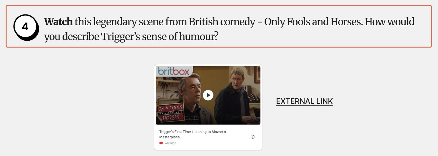 trigger-british-humour-deadpan-karaoke-version-scene British deadpan humour ESL listening exercise