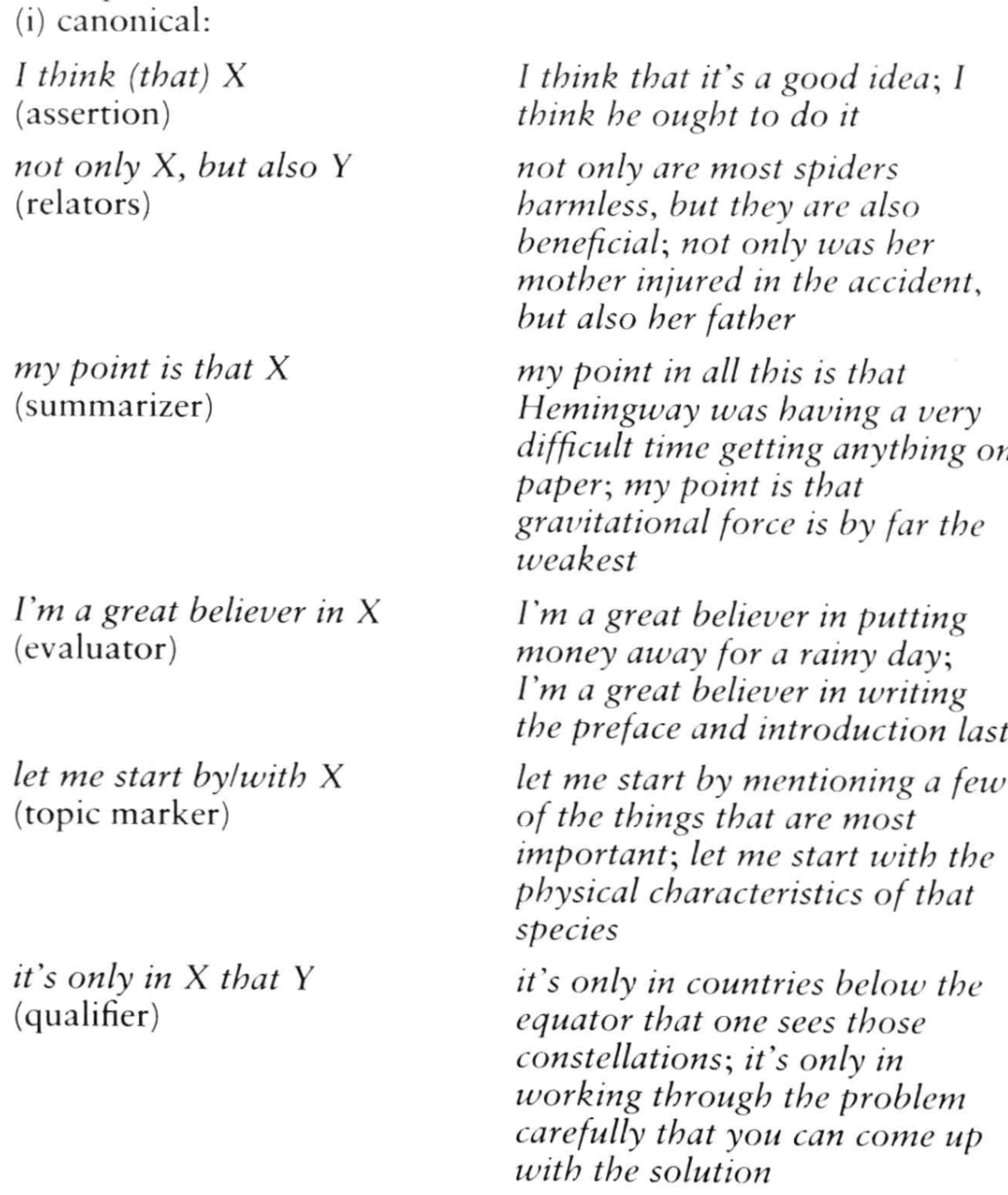 canonical sentence builders